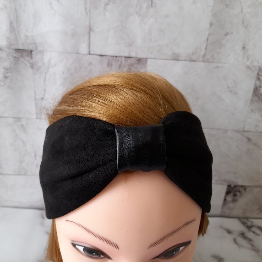 Faux Suede and Leather material headband